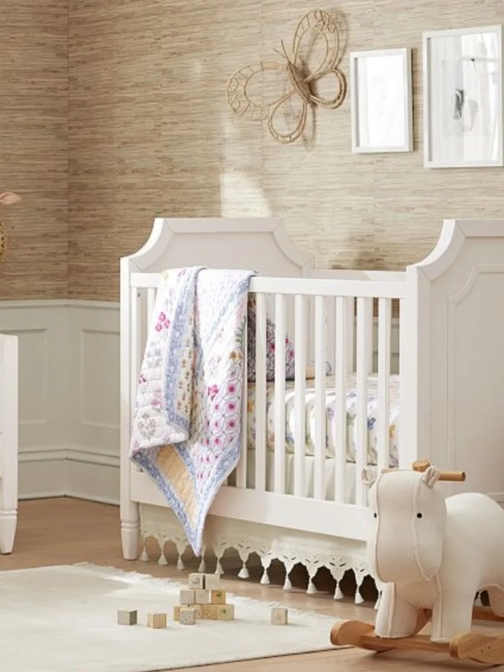 Pottery Barn Baby Boho Crib Skirt in Cream